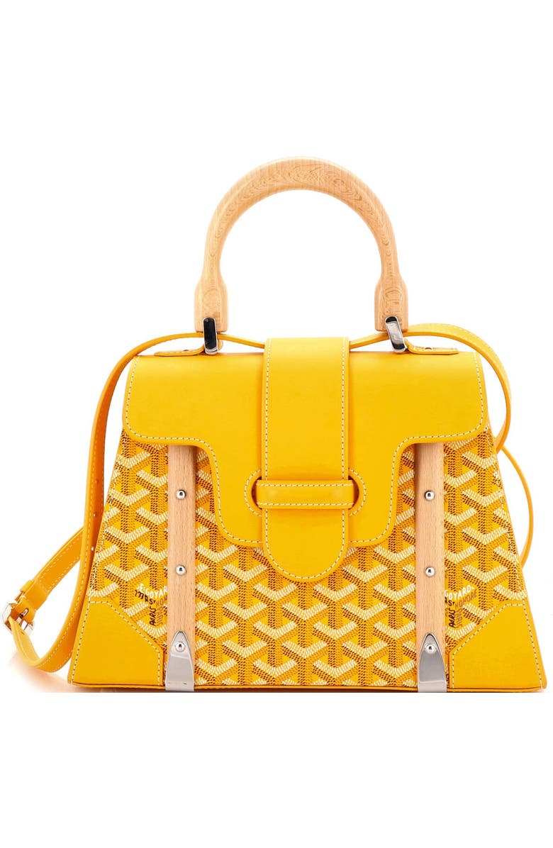 Pre-Owned Goyard Saigon Top Handle Bag Coated Canvas with Leather PM, Main, color, Yellow