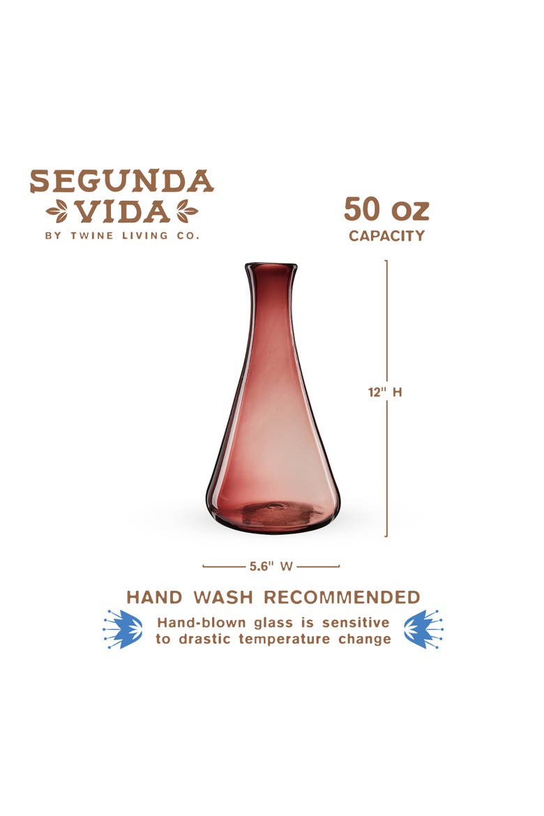 Segunda Vida Rosado Recycled Wine Decanter, Alternate, color, Pink