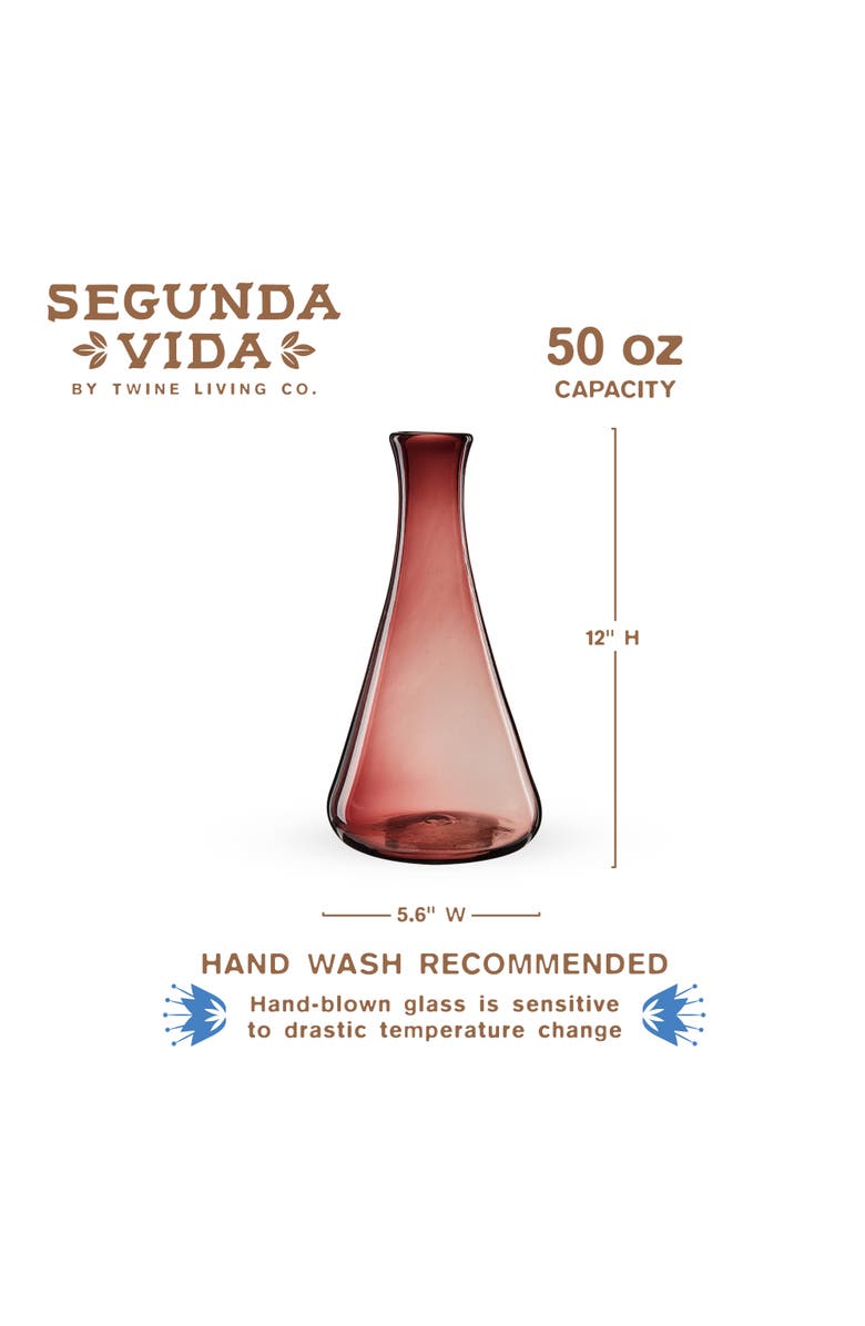 TWINE Segunda Vida Rosado Recycled Wine Decanter, Alternate, color, Pink