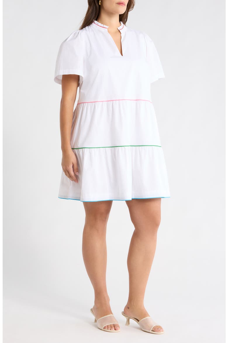 Candace Tiered Mini Dress, Alternate, color, WHITE