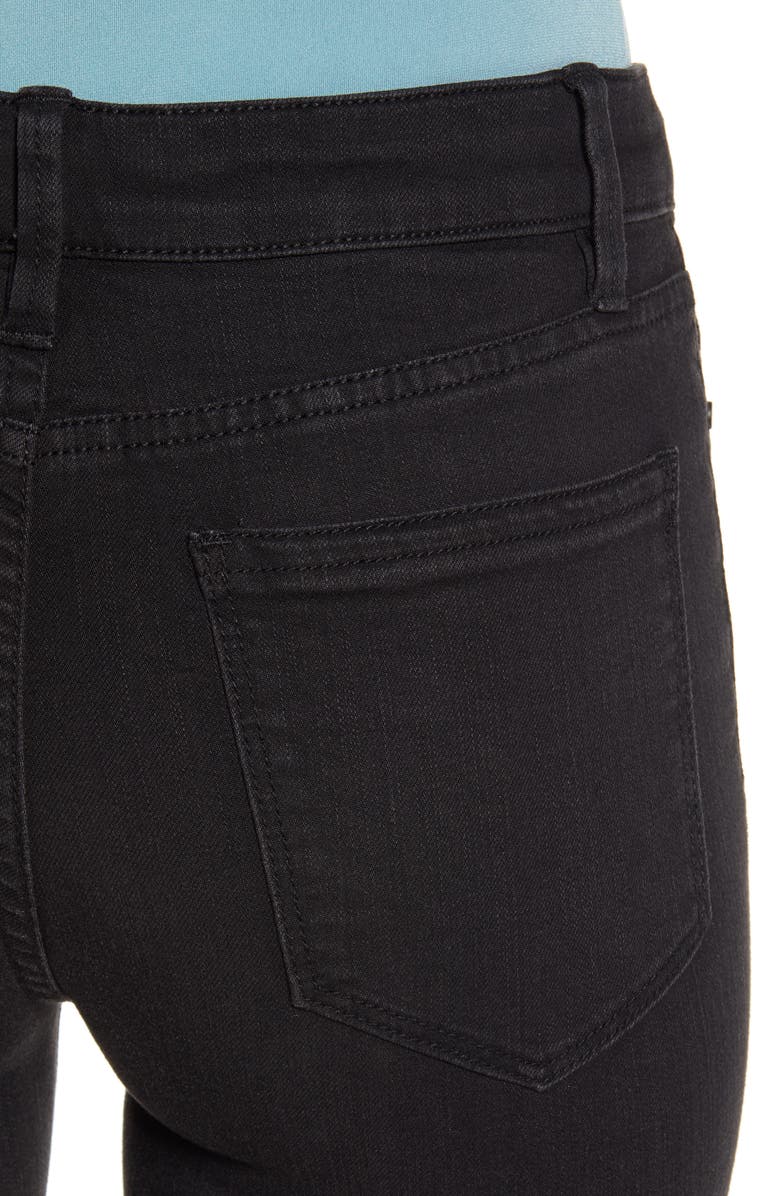 AFRM Gibson High Waist Raw Step Hem Denim Shorts, Alternate, color, 