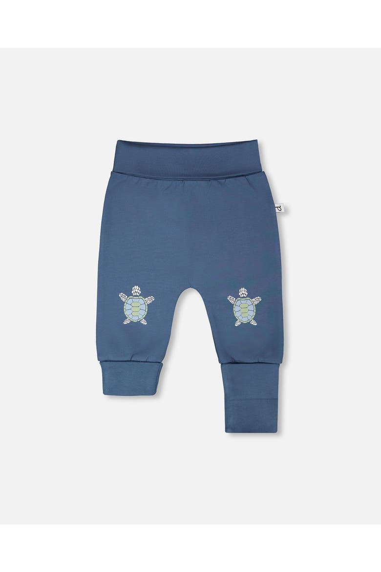 Organic Cotton Jersey Evolutive Turtle Drift Pants, Main, color, Medium Blue