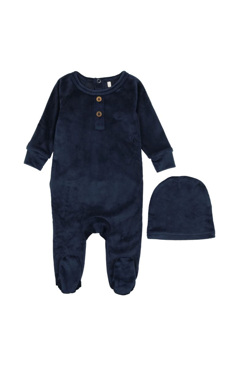 Pouf Velour Henley Footie, Main, color, 