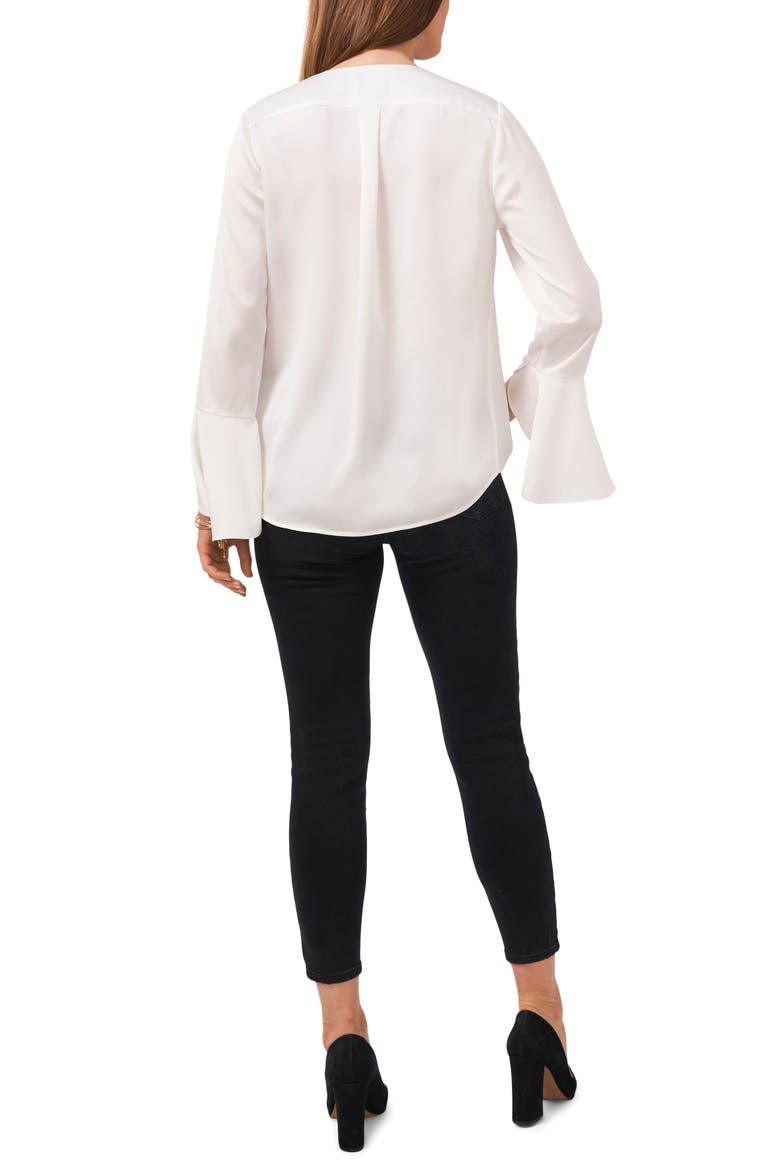 Bell Sleeve Satin Blouse, Alternate, color, NEW IVORY