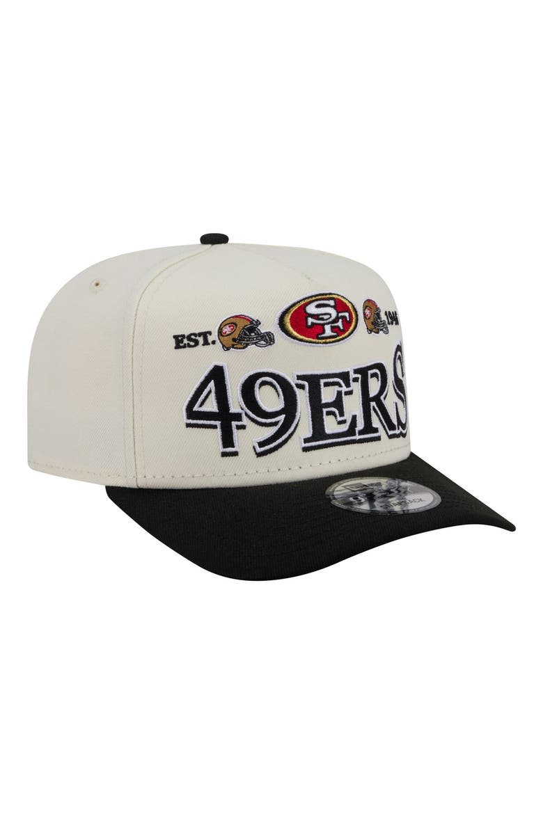 Men's New Era  Cream/Black San Francisco 49ers A-Frame 9FIFTY Snapback Hat, Main, color, Cream