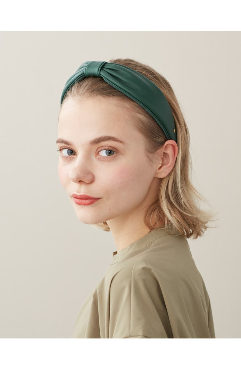 Alexandre de Paris Leather headband, Alternate, color, Green