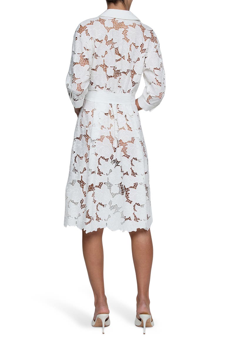 May Tie Waist Lace Midi Dress, Alternate, color, IVORY