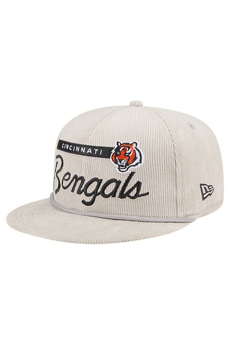 Men's New Era Gray Cincinnati Bengals Cord Rope Corduroy 9FIFTY Snapback Hat, Main, color, Gray