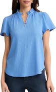 Jones New York Crinkle Flutter Sleeve Top