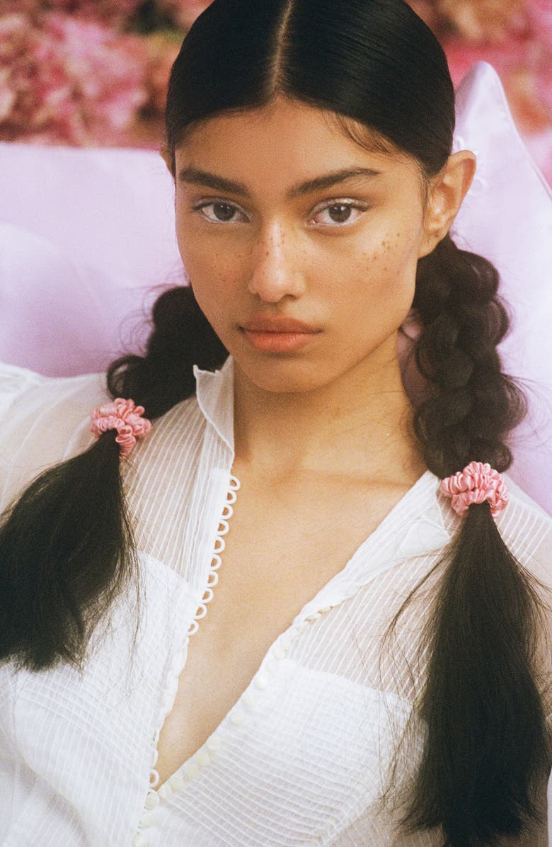 slip 4-Pack Skinny Silk Scrunchies, Alternate, color, Rose