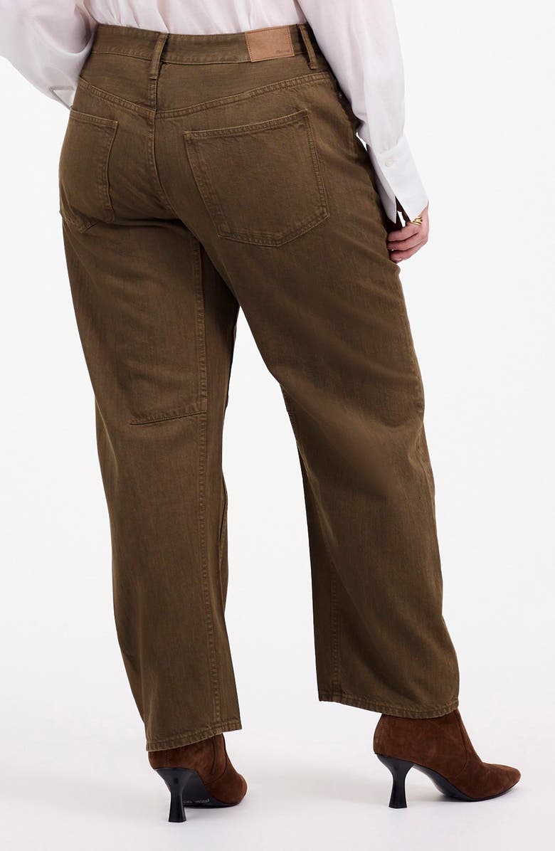 Madewell The Darted Barrel Leg Jeans, Alternate, color, Driftwood Brown