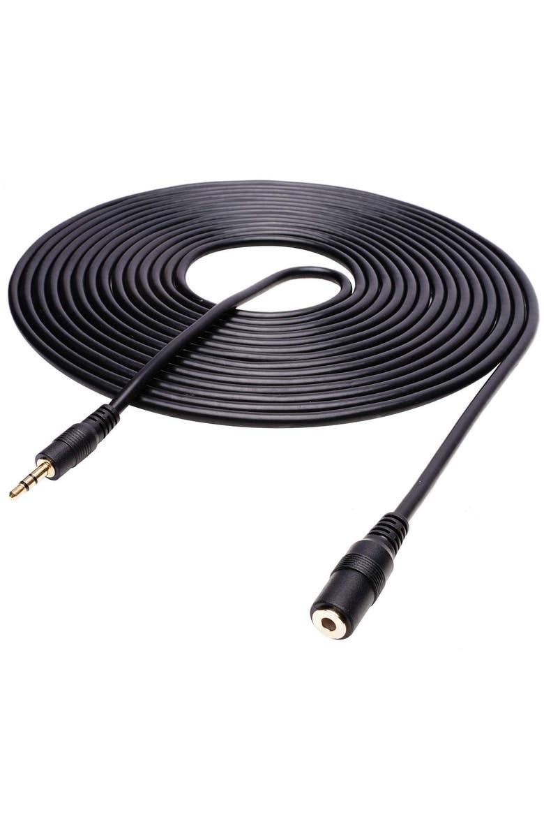 MC20 3.5mm TRS Female to Male Extension Cable - 20ft, Main, color, Black