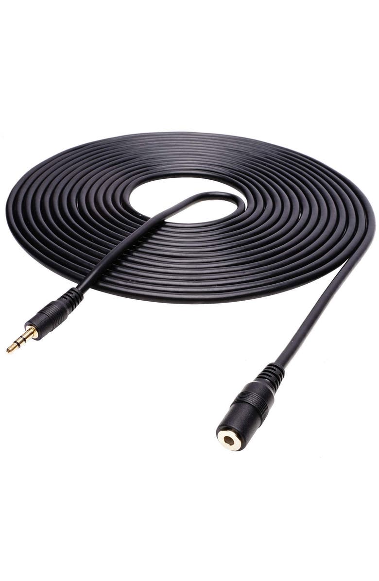 MOVO MC20 3.5mm TRS Female to Male Extension Cable - 20ft, Main, color, Black