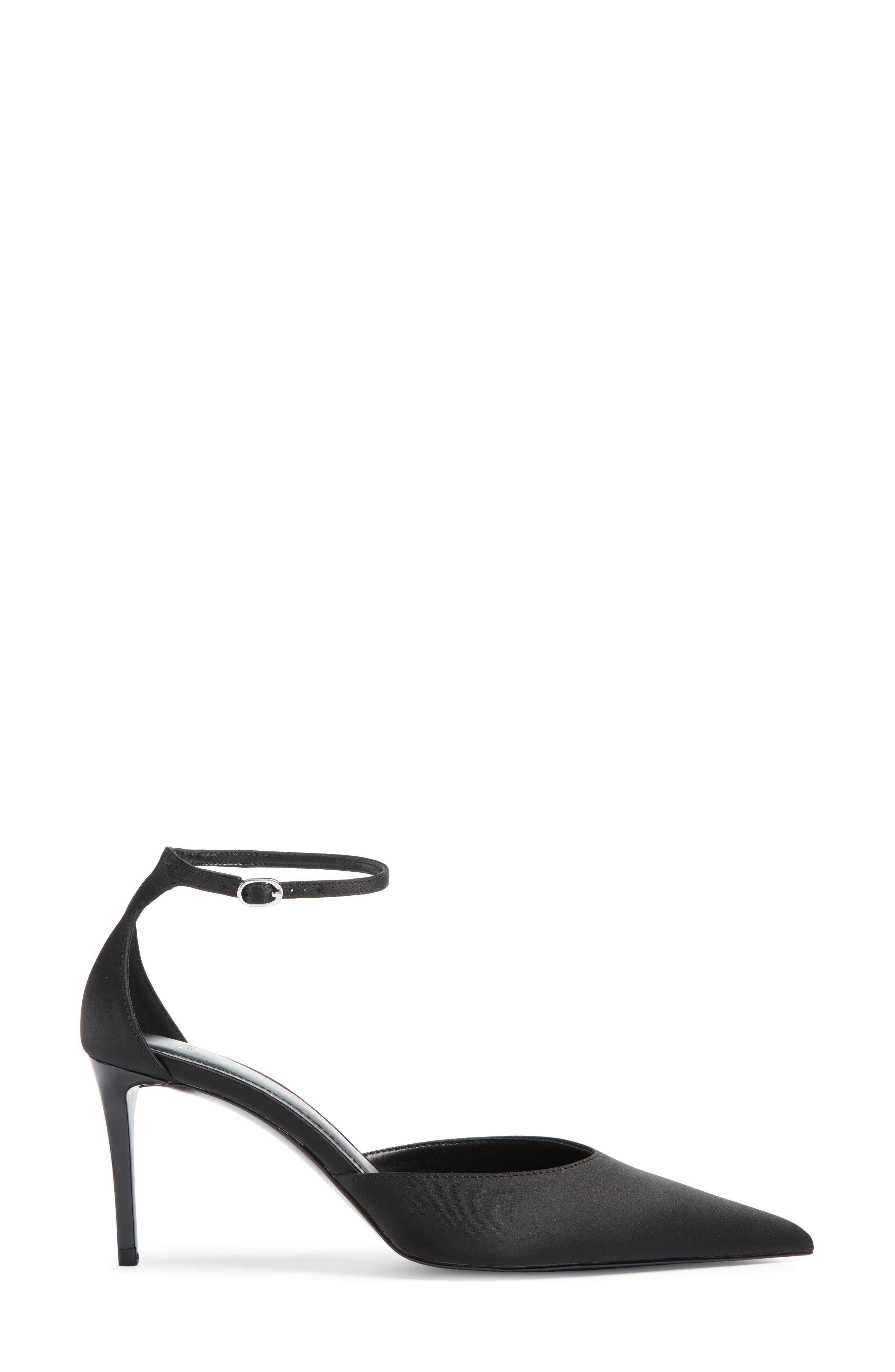 MANGO Satin Court Pump, Alternate, color, Black