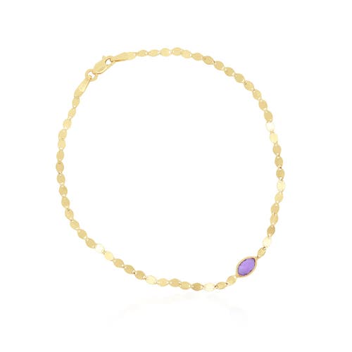 The Lovery Fine Jewelry Amethyst Disco Chain Bracelet  product
