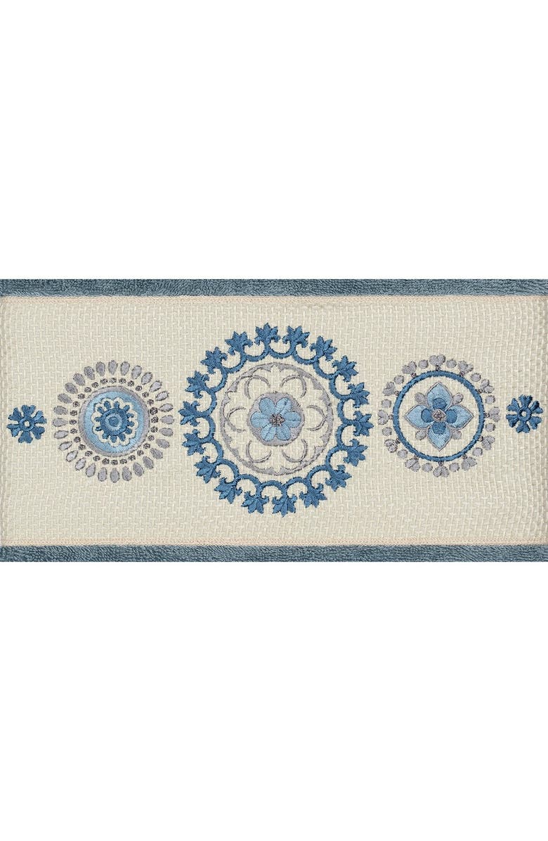 Linum Home Textiles Turkish Cotton Geometric Design Bath & Hand Towels - Teal - Set of 3, Alternate, color, Teal