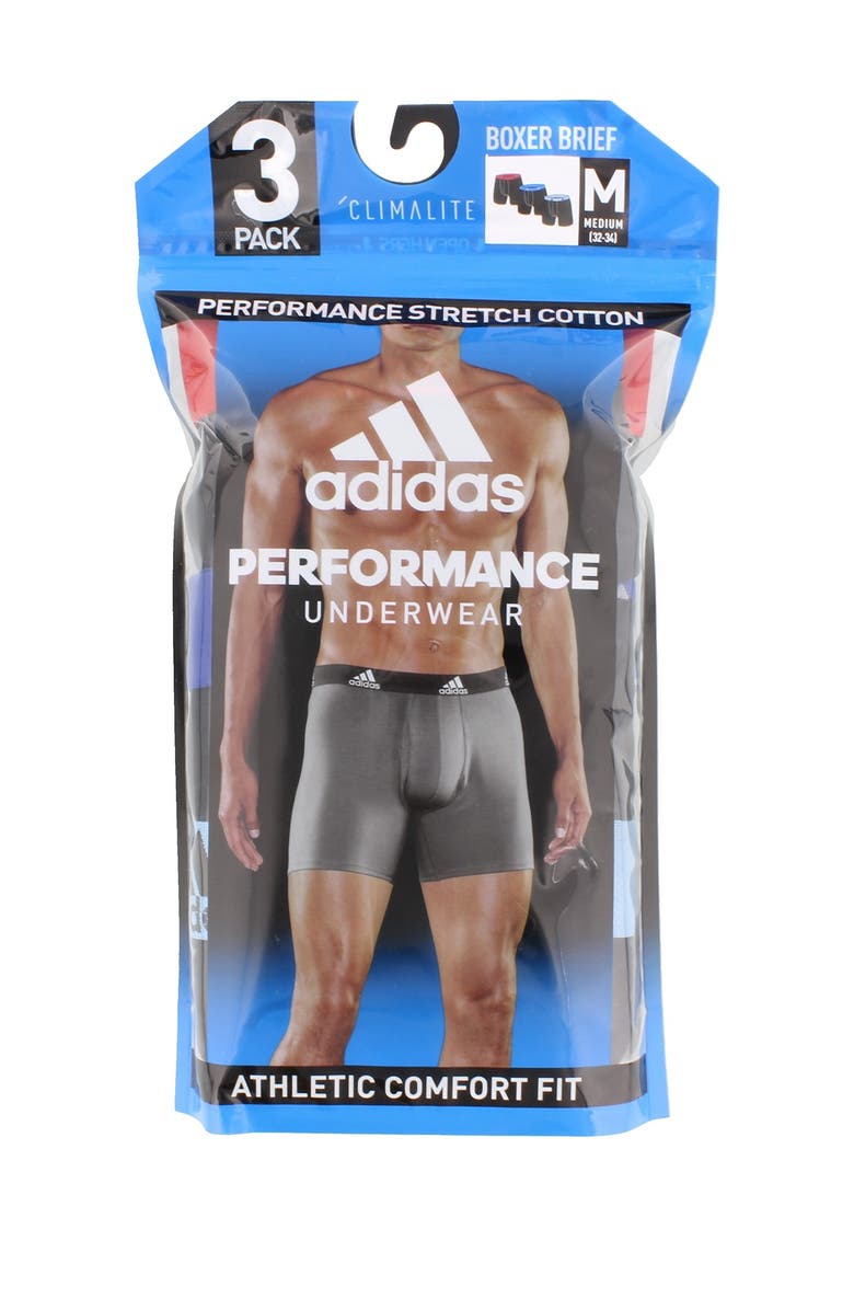 adidas Performance Cotton Boxer Brief - Pack of 3, Alternate, color, 