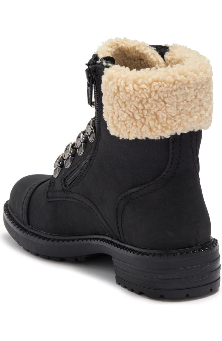 REPORT Faux Shearling Block Heel Combat Boot, Alternate, color,
