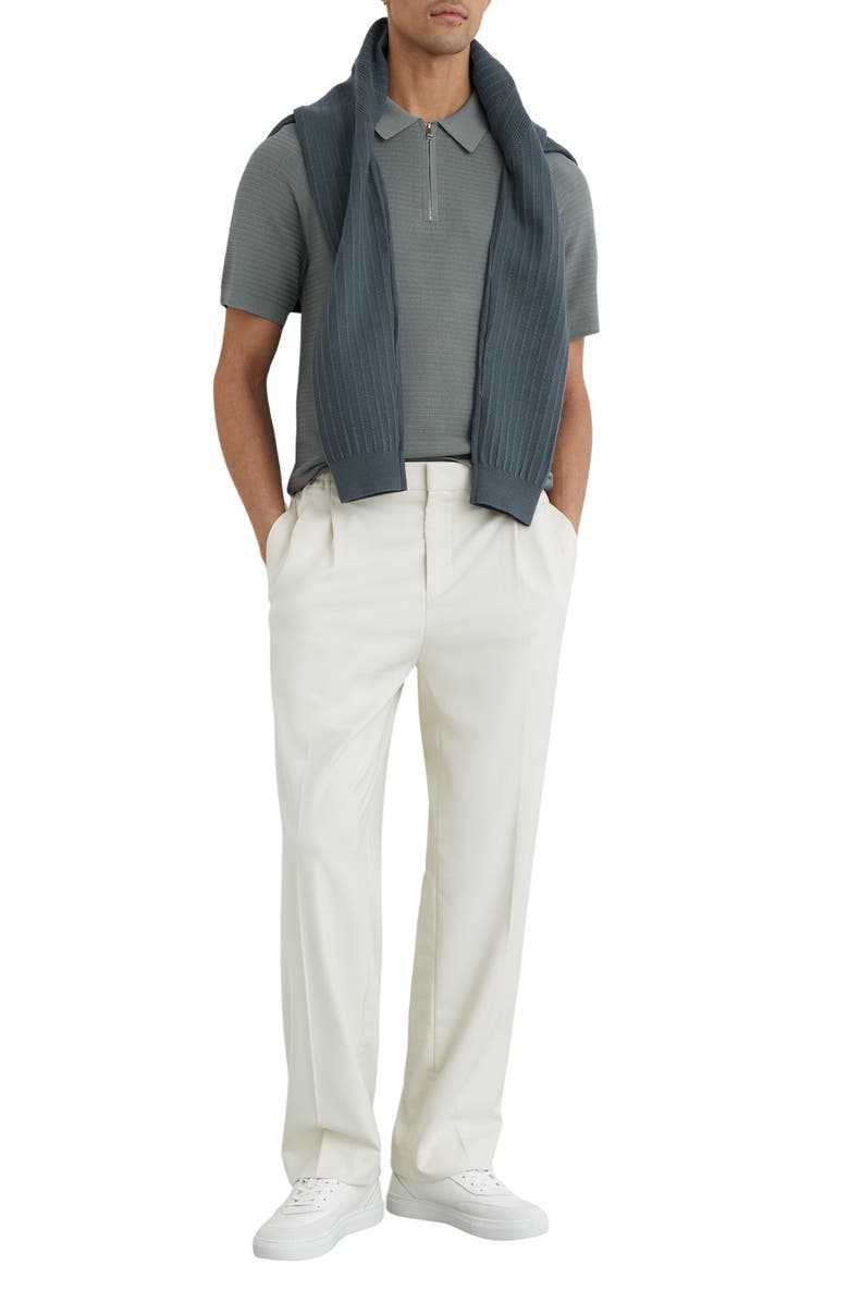 Reiss Estate Textured Stitch Zip Polo, Alternate, color, 