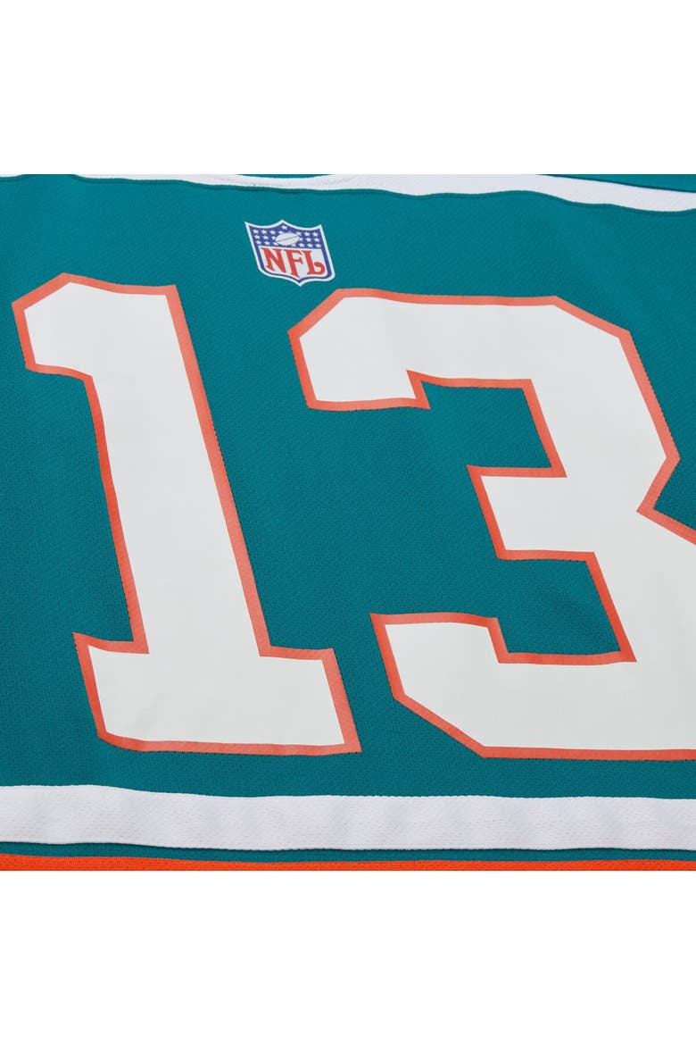 Men's Mitchell & Ness Dan Marino Aqua Miami Dolphins Maxxed Out Fashion Hockey Jersey, Alternate, color, Aqua