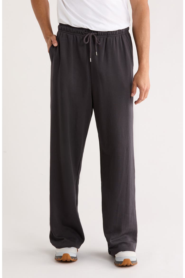 Terry Straight Leg Sweatpants, Main, color, BLACK FADED
