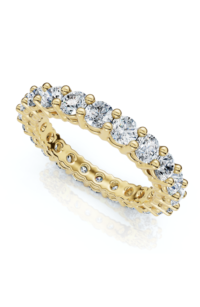 Bliss Diamond Round Cut Lab Grown Diamond 14K Gold Eternity Band Ring, Alternate, color,