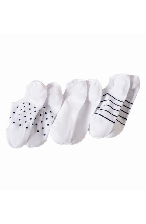3-Pack Cotton Patterned Sneaker Liner Socks