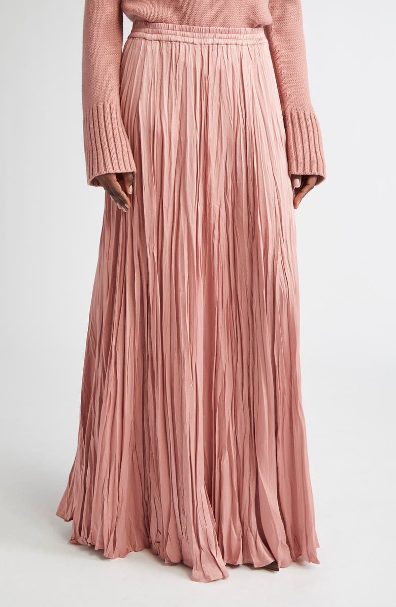 Michael Kors Collection Jamison Crushed Charmeuse Skirt, Main, color, Rosette