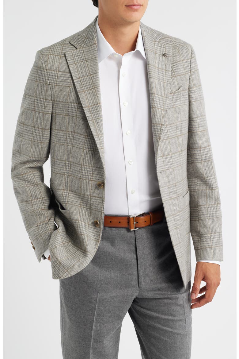 Hampton Tan Glen Check Knit Wool Sport Coat, Main, color, GREY