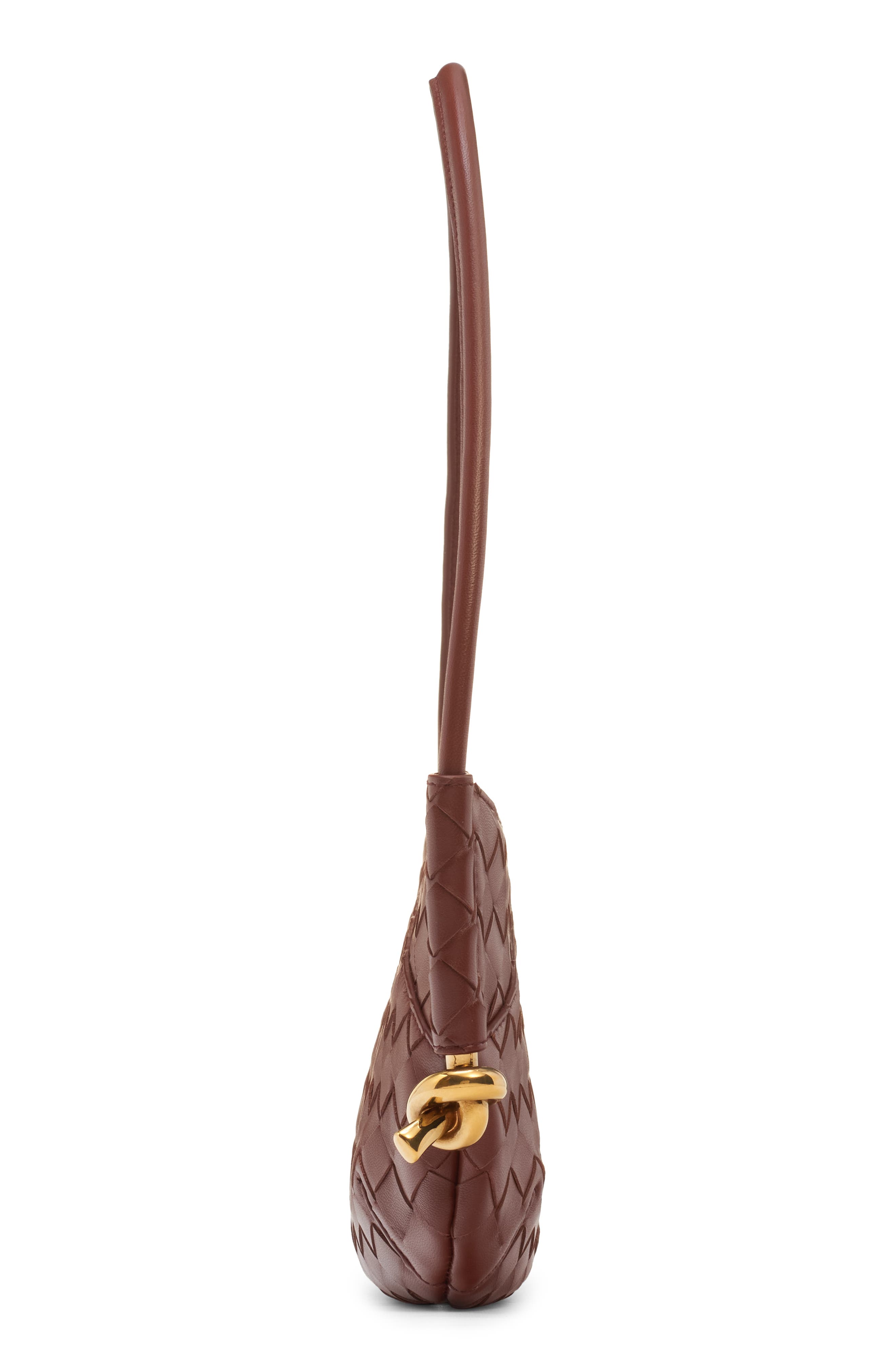 Bottega Veneta Mini Solstice Intrecciato Leather Hobo Bag, Alternate, color, 2506 Sapele-Muse Brass