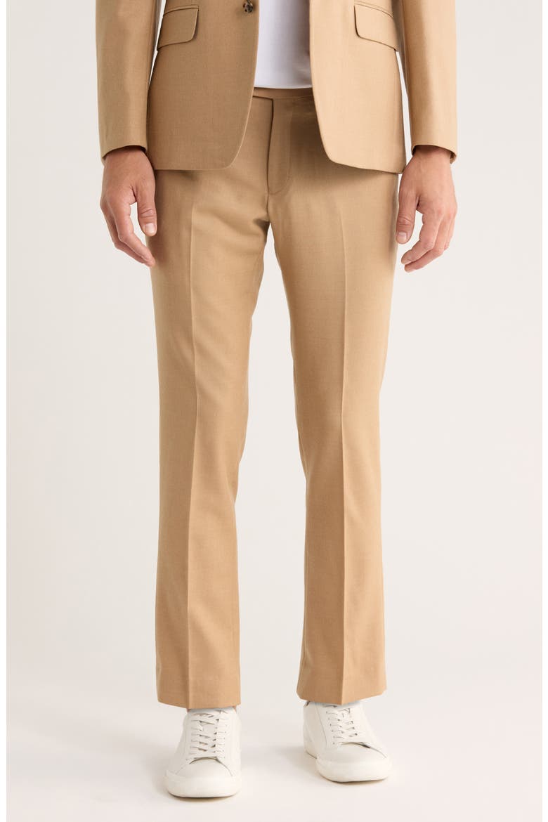 Wool Twill Dress Pants, Main, color, CAMEL TWILL