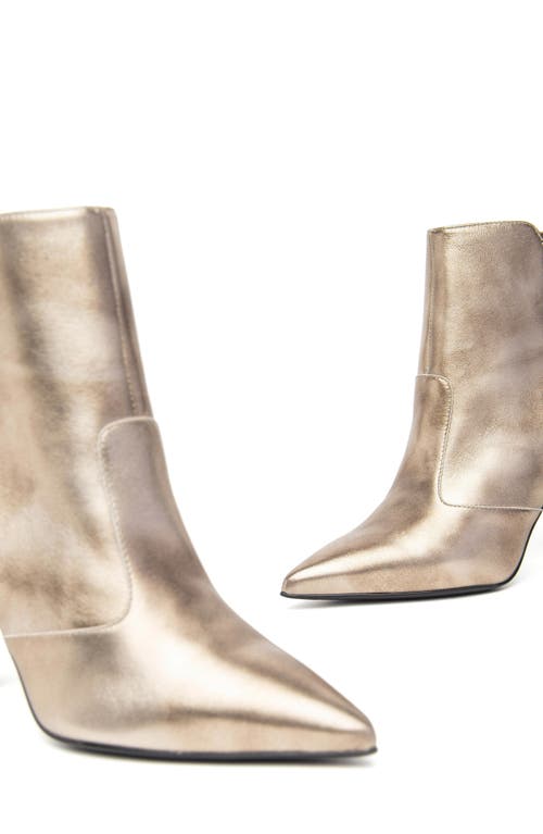 Nerogiardini Pointed Toe Ankle Bootie In Gold