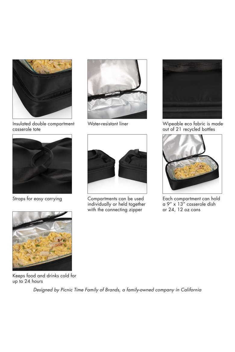Double Decker Casserole Tote, Alternate, color, BLACK