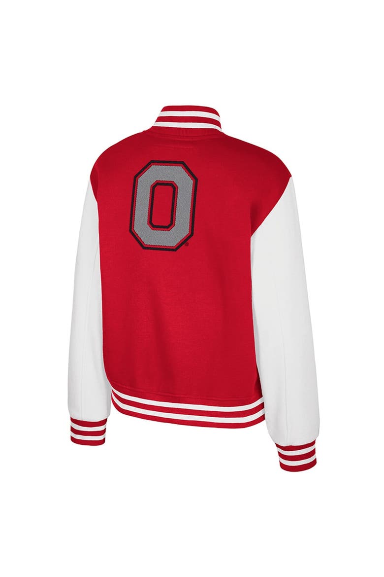Women's Colosseum Scarlet Ohio State Buckeyes French Baguette Full Snap Fleece Jacket, Alternate, color, Scarlet