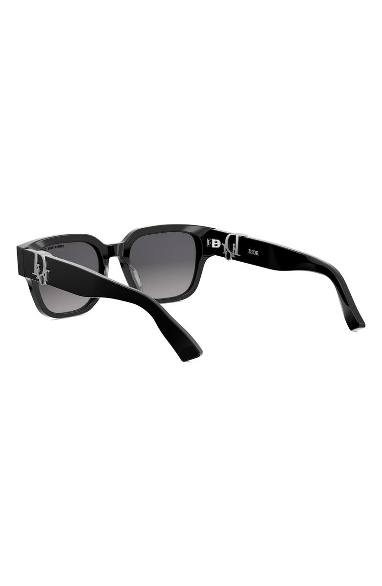 DIOR 'DiorOblique S1F 53mm Square Sunglasses, Alternate, color, Shiny Black / Gradient Smoke