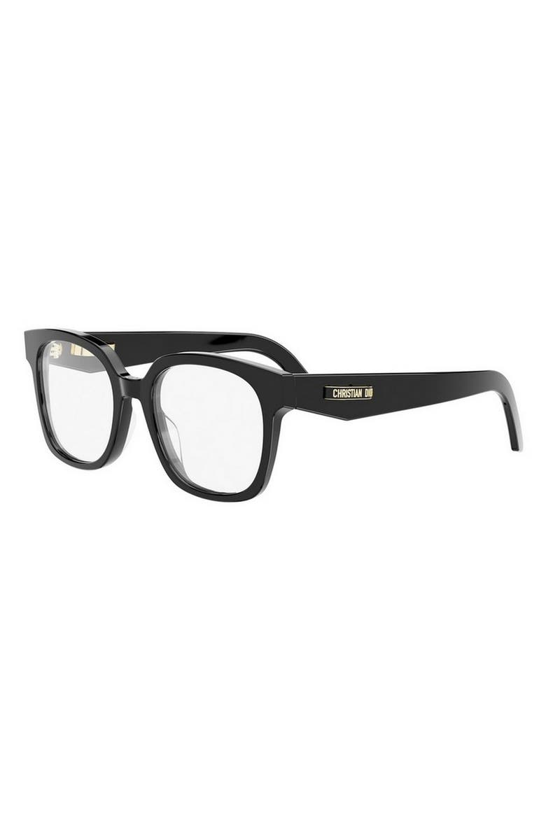 DIOR CDiorO S5I 51mm Square Optical Glasses, Alternate, color, Shiny Black