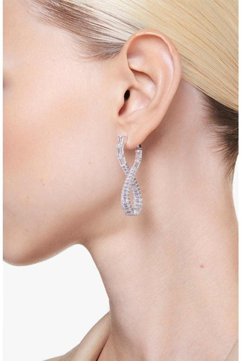 Hyperbola Drop Earrings, Alternate, color, SILVER
