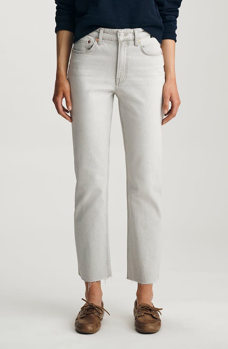 Mavi Jeans New York Raw Hem High Waist Ankle Straight Leg Jeans, Main, color,