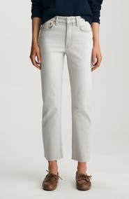 Mavi Jeans New York Raw Hem High Waist Ankle Straight Leg Jeans