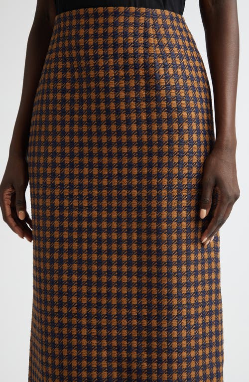 Oscar De La Renta Microcheck Tweed Pencil Skirt