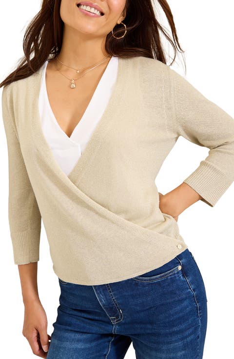 Addison Shimmer Convertible Linen Blend Cardigan