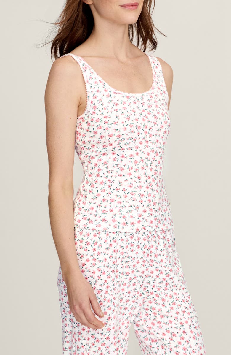 Petite Plume Pima Cotton Pointelle Tank, Alternate, color, Pink