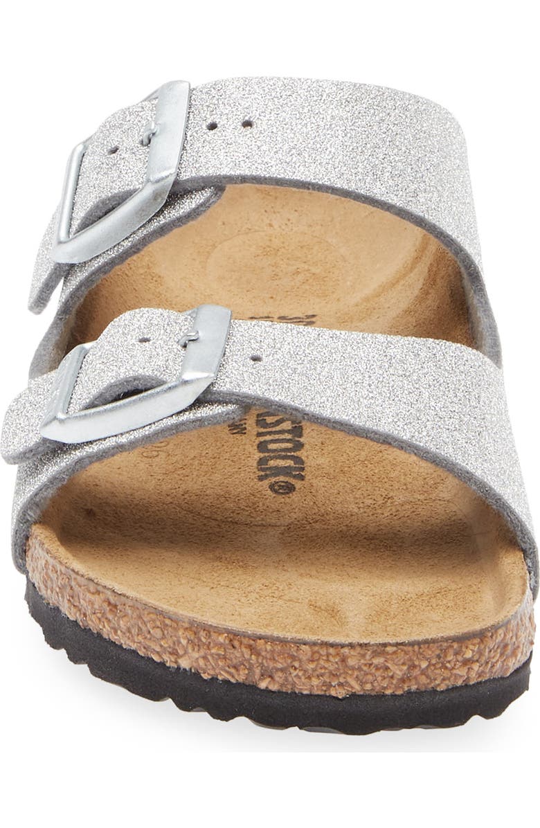 Birkenstock Kids' Arizona Slide Sandal, Alternate, color, Silver Shiny Glitter