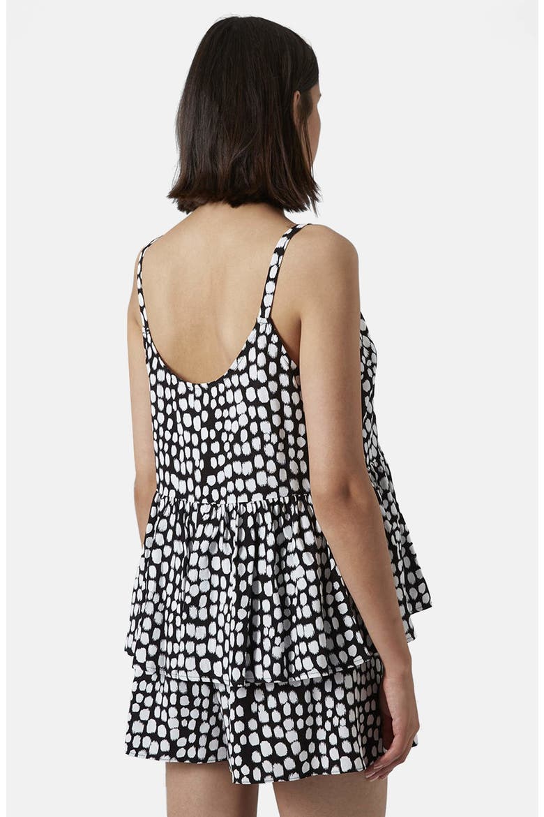 'Smudge Spot' Tiered Maternity Camisole, Alternate, color, BLACK
