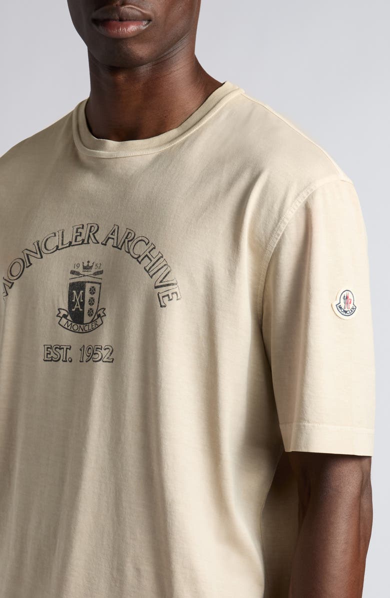 Moncler Logo Graphic T-Shirt, Alternate, color, Soft Beige