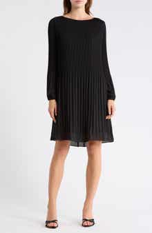 BOSS Dasie Long Sleeve Ribbed Shift Dress
