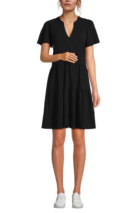 Cotton Jersey Tiered Mini Dress