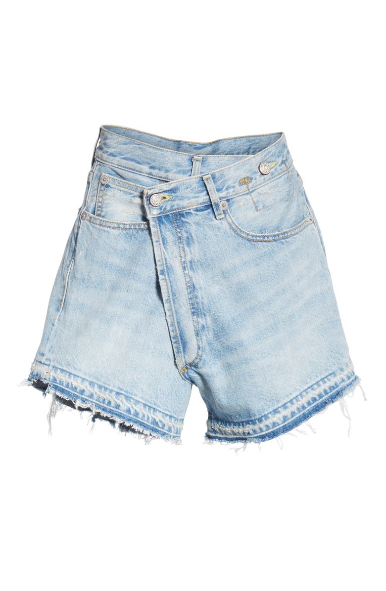 R13 Crossover Denim Shorts, Alternate, color,