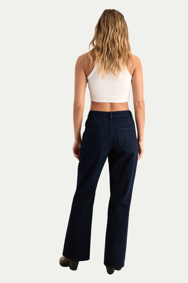 Denim Studded Suedette Mix Chap Jean, Alternate, color, Indigo