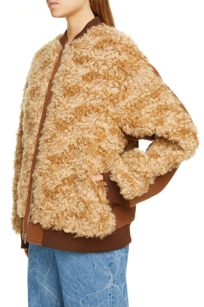 Varlo Faux Shearling Front Bomber Jacket, Alternate, color, 102 CAMEL